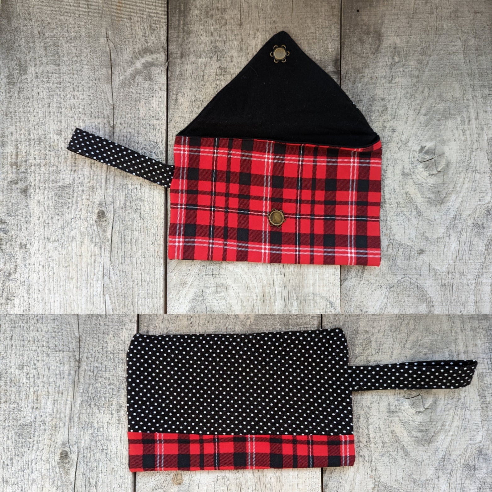 Plaid & Polka Dot Clutch