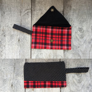 Plaid & Polka Dot Clutch