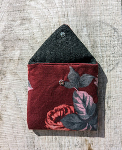 Maroon Floral Pouch