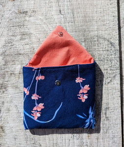 Navy Wildflower Pouch